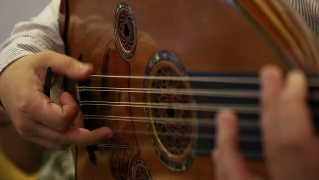 oud music instrument in in Türkiye, close-up ud instrument