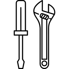 Screwdriver repair icon symbol vector image. Illustration of the fix toolkit repair equipment design image