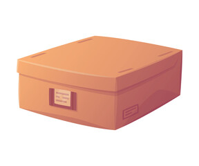 Cardboard Box with Lid as Paper Packaging Container Vector Illustration