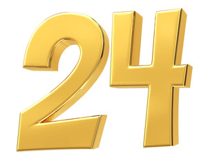 Number Gold 3D Render