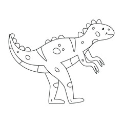 Hand drawn linear vector illustration of megalosaurus dinosaur