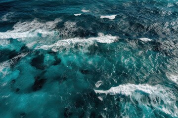 Top View of Ocean and Beach Landscape as a Background