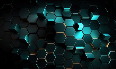 Fototapeta na wymiar Elevate your design with this cutting-edge black hexagon background Creating using generative AI tools