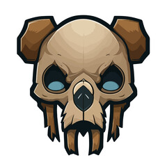 Skull Bear head the creepy symbol isolated on white