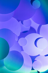 Shiny purple violet turquoise abstract background of fly paper circles pattern, top view, backdrop for advertising, design, card, poster, flyer, text in trendy hipster modern urban style.