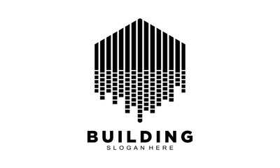 Polygon building illustration vector logo