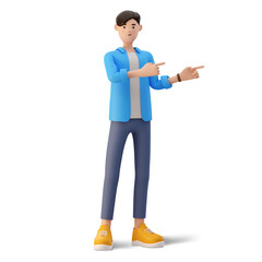 male cartoon character 3d illustration