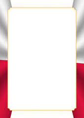 Vertical  frame and border with Poland flag