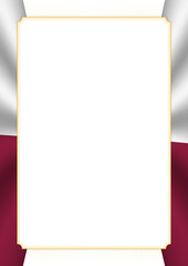 Vertical  frame and border with Qatar flag