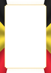 Vertical  frame and border with Belgium flag