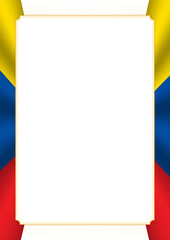 Vertical  frame and border with Ecuador flag