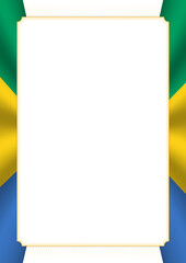 Vertical  frame and border with Gabon flag