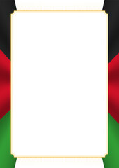 Vertical  frame and border with Malawi flag