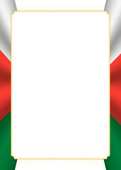Vertical  frame and border with Madagascar flag