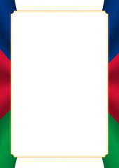 Vertical  frame and border with Namibia flag