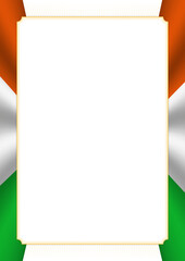 Vertical  frame and border with Niger flag
