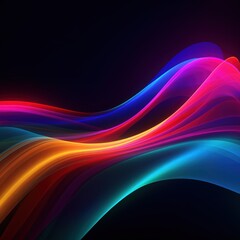 Obraz premium Visualization of sound waves. Abstract futuristic background with colorful glowing neon moving high speed wave lines and bokeh lights. Data transfer concept. Fantastic wallpaper. Generative AI