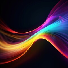 Obraz premium Visualization of sound waves. Abstract futuristic background with colorful glowing neon moving high speed wave lines and bokeh lights. Data transfer concept. Fantastic wallpaper. Generative AI