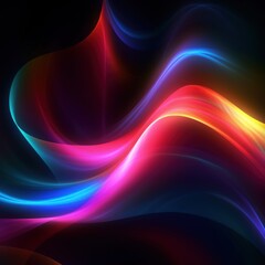 Visualization of sound waves. Abstract futuristic background with colorful glowing neon moving high speed wave lines and bokeh lights. Data transfer concept. Fantastic wallpaper. Generative AI