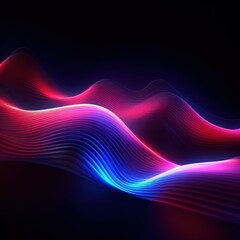 Fototapeta premium Visualization of sound waves. Abstract futuristic background with colorful glowing neon moving high speed wave lines and bokeh lights. Data transfer concept. Fantastic wallpaper. Generative AI