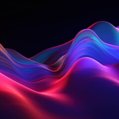 Fototapeta premium Visualization of sound waves. Abstract futuristic background with colorful glowing neon moving high speed wave lines and bokeh lights. Data transfer concept. Fantastic wallpaper. Generative AI