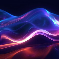 Obraz premium Visualization of sound waves. Abstract futuristic background with colorful glowing neon moving high speed wave lines and bokeh lights. Data transfer concept. Fantastic wallpaper. Generative AI