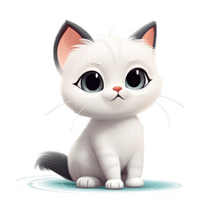 Obraz premium cute cat with big eyes AI generative