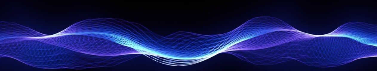 Naklejka premium Visualization of sound waves. Abstract futuristic background with colorful glowing neon moving high speed wave lines and bokeh lights. Data transfer concept. Fantastic wallpaper. Generative AI