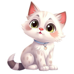Fototapeta na wymiar cute cat with big eyes AI generative