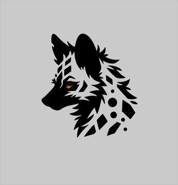 vector logo icon hyena head from side, logo for gaming