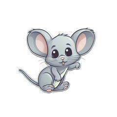 Cute mouse with big eyes AI generative