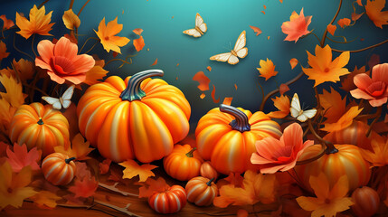 Happy thanksgiving holiday background. Generative AI