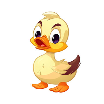 cute duck with big eyes and lips AI generative