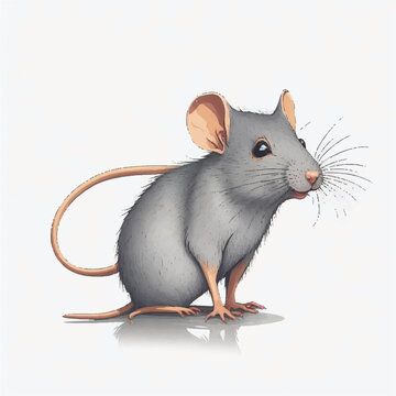 rat, vector, illustration, white background
