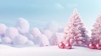 Obraz na płótnie Canvas A joyous festival of Christmas and New Year a gift box adorned with a Christmas tree, Celebrate the season with happiness wishes, Merry Christmas and Happy New Year, 3D rendering, Generative AI.