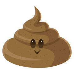 Poop Smile Smiley Cartoon Character Design Illustration