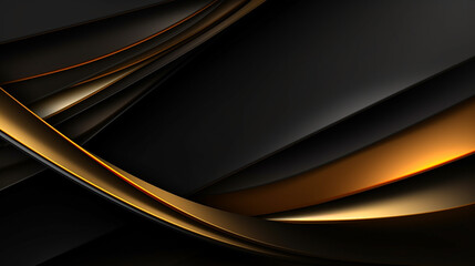 Fototapeta premium Luxury abstract background with golden lines on dark. Generative AI