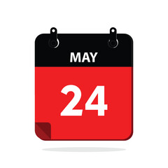 calender icon, 24 may icon with white background