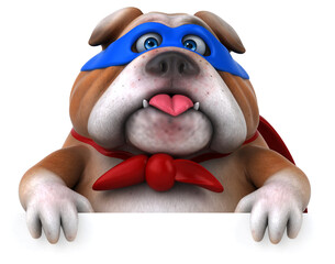 Naklejka premium Fun 3D cartoon illustration of a dog superhero