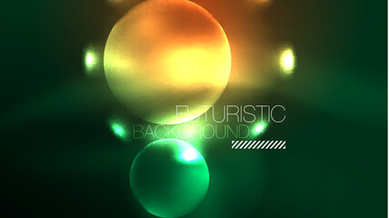 Neon glowing circles, magic energy space light concept, abstract background wallpaper design