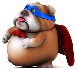 Naklejka premium Fun 3D cartoon illustration of a dog superhero