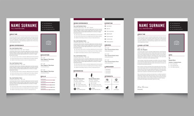 Creative Modern Resume Layout Curriculum Vitae 2-page design set