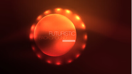 Circles with bright neon shiny light effects, abstract background wallpaper design