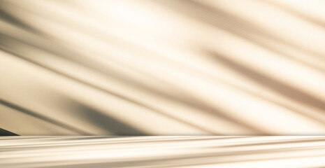 Shadow Studio Room Background, Brown White Light from Window on Wall 3d,Overlay Abstract Gradient on Floor Minimalist