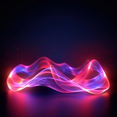 Visualization of sound waves. Abstract futuristic background with colorful glowing neon moving high speed wave lines and bokeh lights. Data transfer concept. Fantastic wallpaper. Generative AI