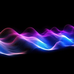 Fototapeta premium Visualization of sound waves. Abstract futuristic background with colorful glowing neon moving high speed wave lines and bokeh lights. Data transfer concept. Fantastic wallpaper. Generative AI
