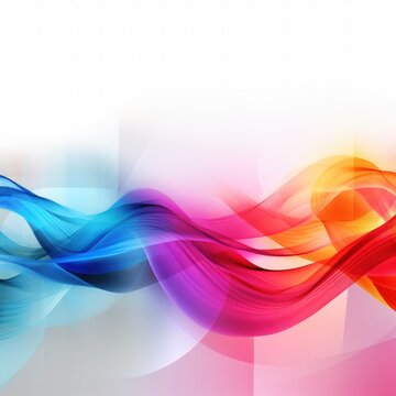 Visualization of sound waves. Abstract futuristic background with colorful glowing neon moving high speed wave lines and bokeh lights. Data transfer concept. Fantastic wallpaper. Generative AI