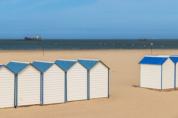 cabins on the beach of Boulogne sur mer, on the Opal Coast