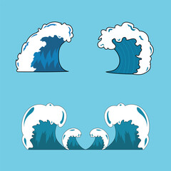 Japanese version wave logo illustration