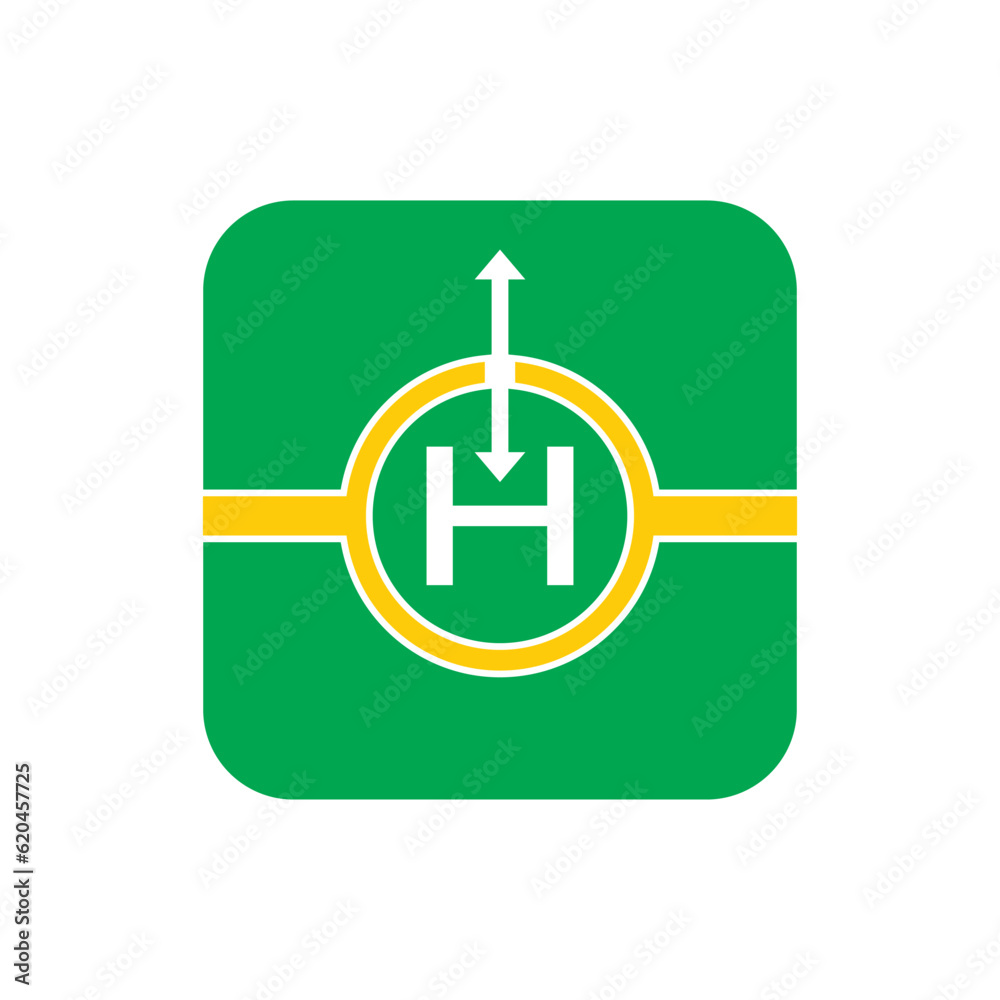 Poster Helipad icon logo vector illustration design template.